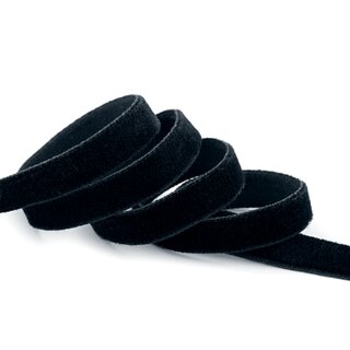 Elastisches Samtband SCHWARZ (725) 1 m x 9 mm METERWARE...