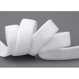 Elastisches Samtband WEISS (401) 1 m x 22 mm METERWARE...