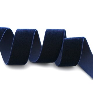Elastisches Samtband DUNKELBLAU (590) 1 m x 22 mm...