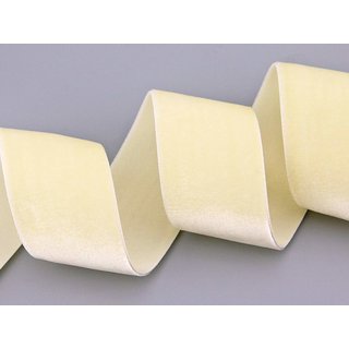 Elastisches Samtband CREME (612) 1 m x 36 mm METERWARE...