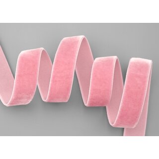 Elastisches Samtband ROSA (257) 1 m x 16 mm METERWARE Samt einseitig Stretch Velour