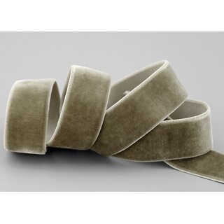 Elastisches Samtband TAUPE (639) 1 m x 16 mm METERWARE...