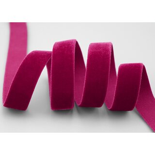 Elastisches Samtband WEINROT (360) 1 m x 16 mm METERWARE Samt einseitig Stretch Velour