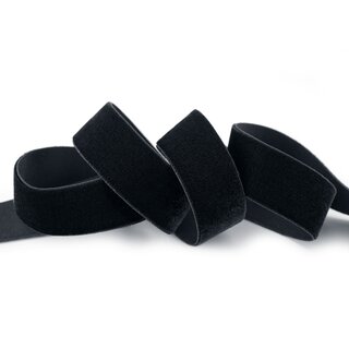Elastisches Samtband SCHWARZ (725) 1 m x 16 mm METERWARE Samt einseitig Stretch Velour
