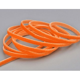 Samtband ORANGE (445) 1 m x 5 mm METERWARE Samt einseitig...