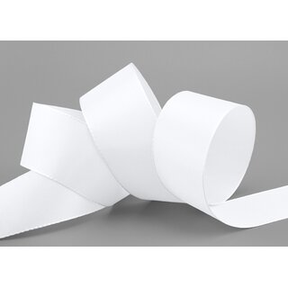 Dekoband TAFTBAND 50 m x 40 mm WEISS Geschenkband Stoffband Taft Visco