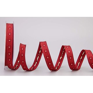 20 m x 15 mm Dekoband Country Hearts ROT Geschenkband mit...