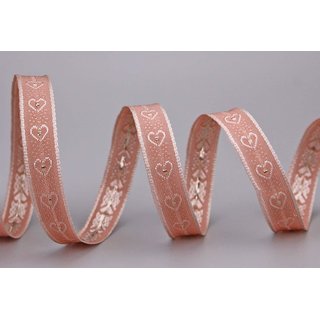 20 m x 15 mm Dekoband Country Hearts ALTROSA Geschenkband mit Herzen im Landhaus Stil