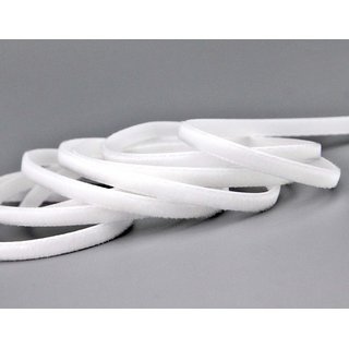 Samtband WEISS (401) 1 m x 7 mm METERWARE Samt einseitig...