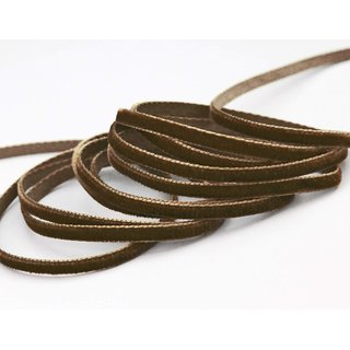 Samtband BRAUN (525) 1 m x 7 mm METERWARE Samt einseitig...