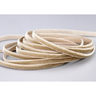 Samtband BEIGE (597) 1 m x 9 mm METERWARE Samt einseitig...