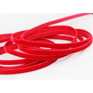 Samtband ROT | KNALLROT (629) 1 m x 9 mm METERWARE Samt...