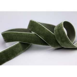 Samtband GRÜN-BRAUN (642) 1 m x 16 mm METERWARE Samt...