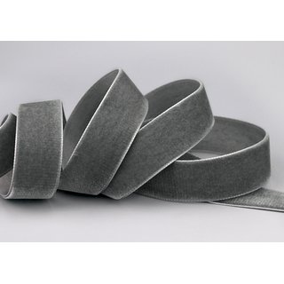 Samtband GRAU (924) 1 m x 16 mm METERWARE Samt einseitig...