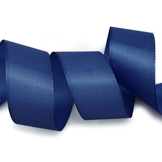 Dekoband TAFTBAND 3 m x 40 mm DUNKELBLAU Blau...