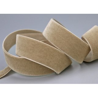 Samtband BEIGE (597) 1 m x 22 mm METERWARE Samt einseitig...