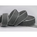 Samtband GRAU (924) 1 m x 22 mm METERWARE Samt einseitig...