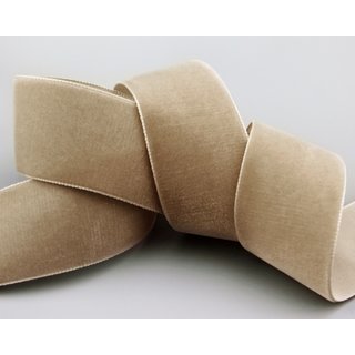 Samtband BEIGE (597) 1 m x 36 mm METERWARE Samt einseitig...