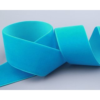 Samtband TÜRKISBLAU (616) 1 m x 36 mm METERWARE Samt...