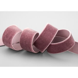 Elastisches Samtband ALTROSA Dunkel (263) 1 m x 16 mm METERWARE Samt einseitig Stretch Velour