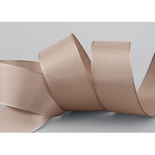 Dekoband TAFTBAND 50 m x 40 mm TAUPE Geschenkband Stoffband Taft Visco