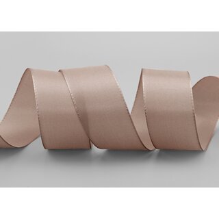 Dekoband TAFTBAND 50 m x 40 mm TAUPE Geschenkband Stoffband Taft Visco