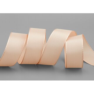 Dekoband TAFTBAND 50 m x 25 mm HELL APRICOT Geschenkband Stoffband Taft Visco