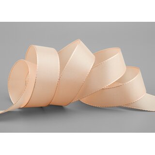 Dekoband TAFTBAND 50 m x 25 mm HELL APRICOT Geschenkband Stoffband Taft Visco