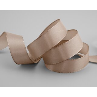 Dekoband TAFTBAND 50 m x 25 mm TAUPE Geschenkband...