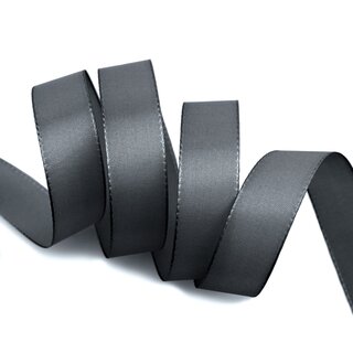 Dekoband TAFTBAND 50 m x 25 mm ANTHRAZIT Geschenkband Stoffband Taft Visco