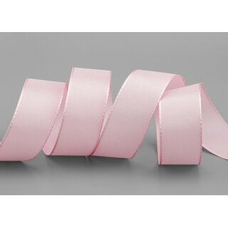 Dekoband TAFTBAND 50 m x 25 mm HELLROSA Geschenkband Stoffband Taft Visco