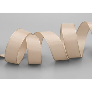 Dekoband TAFTBAND 50 m x 25 mm BEIGE Geschenkband Stoffband Taft Visco