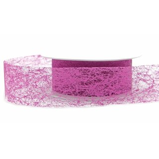 VLIES Dekoband 3 m x 40 mm FUCHSIA Vliesband Geschenkband Schleifenband Transparent