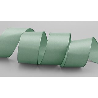 Dekoband TAFTBAND 50 m x 40 mm ALTGRN Patinagrn Grn Geschenkband Stoffband Taft Visco