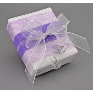 VLIES Dekoband 3 m x 40 mm FLIEDER Lavendel Vliesband Geschenkband Schleifenband Transparent