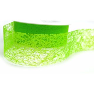 VLIES Dekoband 3 m x 40 mm APFELGRN Grn Vliesband Geschenkband Schleifenband Transparent