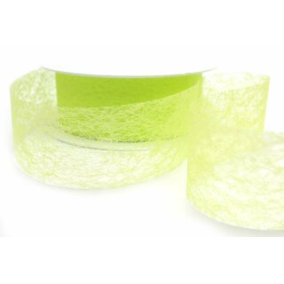 VLIES Dekoband 3 m x 40 mm LEMONGRN Hellgrn Grn Vliesband Geschenkband Schleifenband Transparent