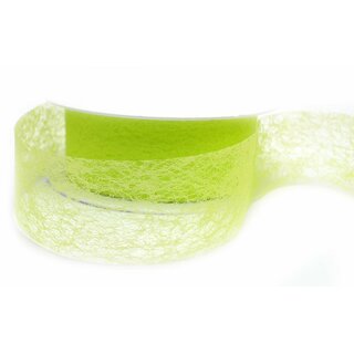 VLIES Dekoband 3 m x 40 mm LEMONGRN Hellgrn Grn Vliesband Geschenkband Schleifenband Transparent