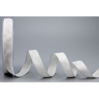 20 m x 15 mm Dekoband OLIVER HELLGRAU Grau (127) Stoffband mit Drahtkanten Schleifenband Nordstil Geschenkband