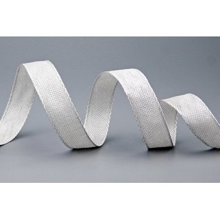 20 m x 15 mm Dekoband OLIVER HELLGRAU Grau (127) Stoffband mit Drahtkanten Schleifenband Nordstil Geschenkband