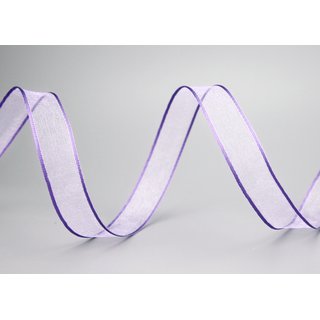 3 m x 15 mm Dekoband CHIFFON FLIEDER Lavendel transparent Schleifenband aus Organza mit formstabilen Kanten