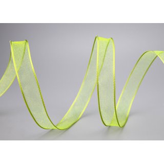 20 m x 15 mm Dekoband CHIFFON HELLGRN Grn transparent Schleifenband aus Organza mit formstabilen Kanten