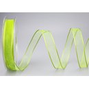 20 m x 15 mm Dekoband CHIFFON HELLGRN Grn transparent...