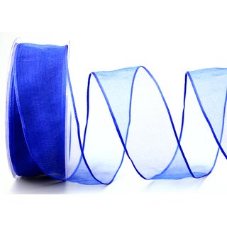 3 m x 40 mm Dekoband CHIFFON BLAU transparent...