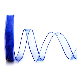 20 m x 15 mm Dekoband CHIFFON BLAU transparent...