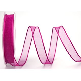 20 m x 15 mm Dekoband CHIFFON PINK transparent...
