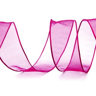 3 m x 40 mm Dekoband CHIFFON PINK transparent Schleifenband aus Organza mit formstabilen Kanten