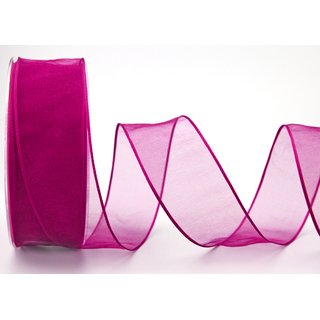 20 m x 40 mm Dekoband CHIFFON PINK transparent...