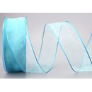 20 m x 40 mm Dekoband CHIFFON TRKIS transparent...