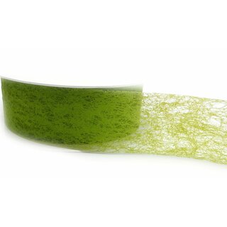 VLIES Dekoband 3 m x 40 mm OLIV Grasgrn Grn Vliesband Geschenkband Schleifenband Transparent